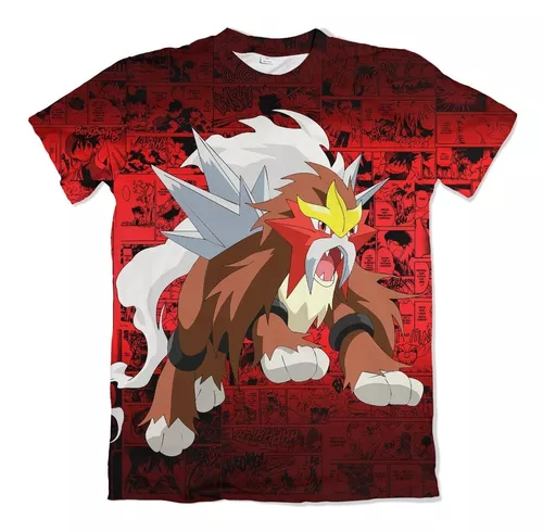 Camisa Mangá Entei E Raikou - Pokémon