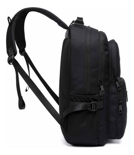 Mochila Trabalho Grande Espaçosa Reforçada Faculdade Cor Preto Desenho Do Tecido Liso