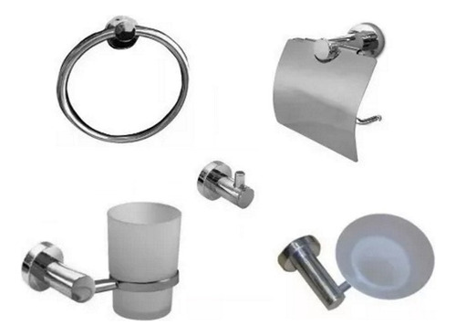 Set Accesorios Baño Monet 5 Piezas Cromadas