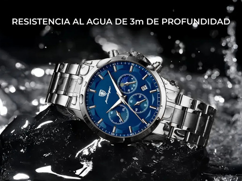 Reloj De Negocios Poedagar P928 Cronógrafo Luminoso De Cuarzo Color De La Correa Oro/negro