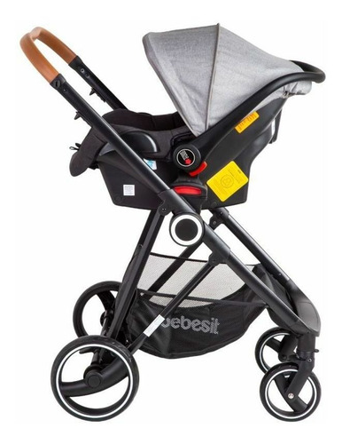 Imagen 4 de 5 de Coche de paseo Bebesit Cosmos gris con chasis color negro