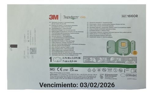 Tegaderm Chg 3m 1660 Con Clorhexidina Pack X 25 Unidades Transparente