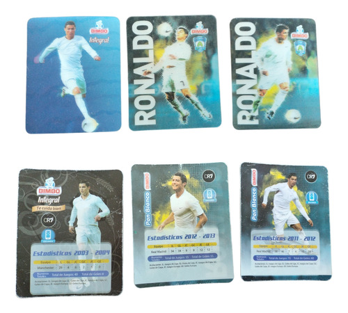 Tarjetas Cristiano Ronaldo 2012-13 Bimbo Lenticular 3 Piezas