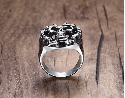 Imagen 3 de 6 de Anillo De Acero Inoxidable, Calavera New Punk