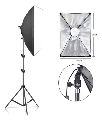 Kit 2 Softbox + Lampadas Led Estúdio Luz Continua Tripe 2m