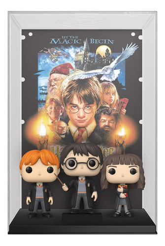 Funko Pop`s Harry ,hermione, Ron Con Poster De Pelicula