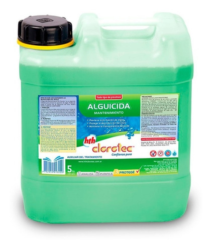 Imagen 2 de 11 de Alguicida Mantenimiento 5 Lts Clorotec Piletas