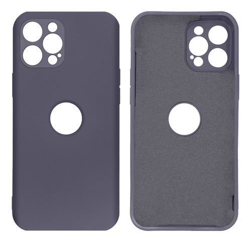 Capa Proteção Câmera Furo Compatível Com iPhone 12 Pro Max Cor Cinza/lavanda