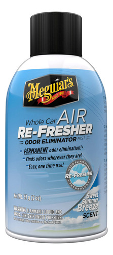 Meguiars Air Refresher, Eliminador Olor Summer Breeze G16602