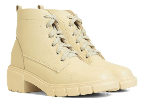 Botin Dama Beira Rio Militar Beige Null 9077.104