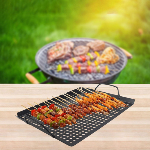 Plato Para Parrilla De Barbacoa, Sartén Con Agujeros,