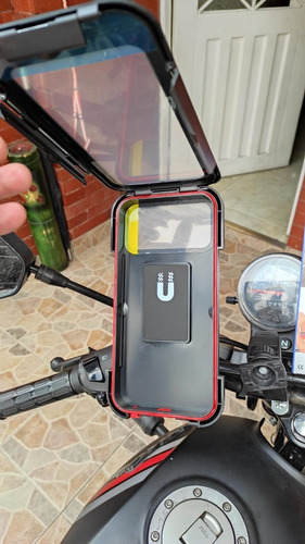 Soporte Celular Hermetico Magnético Moto Rígido Espejo