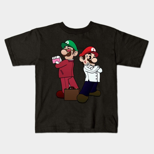 Remera Negra Blanca Bichos Niño Niña Adulto Mario Bros C 09