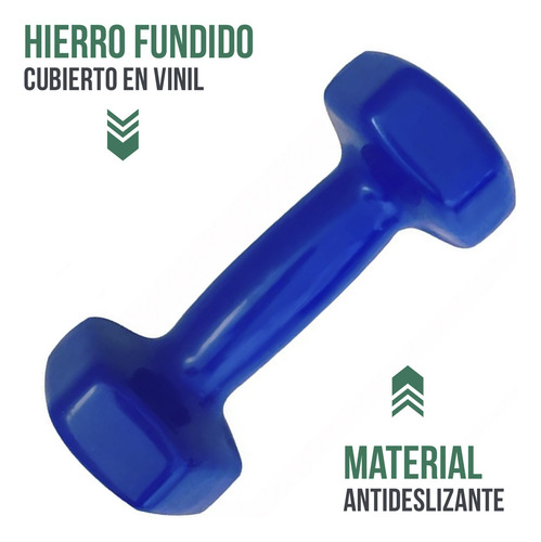 Set Mancuernas Vinílicas 3 Pares De 1,3, 5 Lb Con Rack Tayga Color Negro