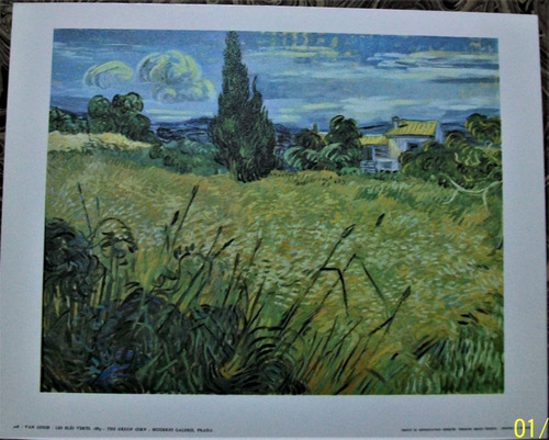 Van Gogh  Lámina Les Blés Verts 24 X 30 Publicada En Paris