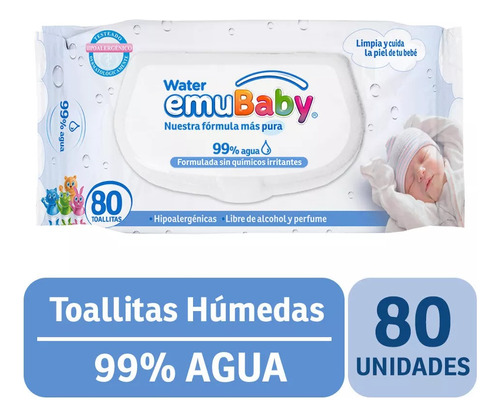 Toallitas Humedas Emu Baby Water 80 Uds