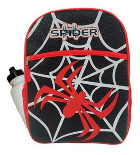 Mochila Negro/rojo Backpack Spider Bp04 Escolar Original Med