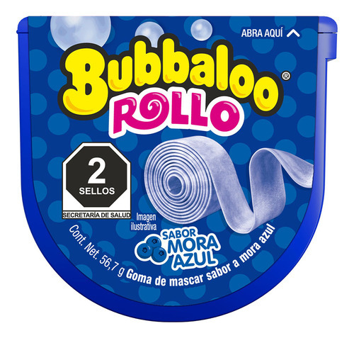 Goma De Mascar Rollo Mora Azul Bubbaloo 56.7g
