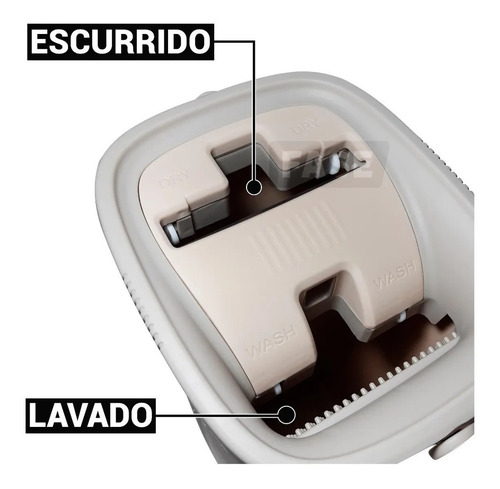 Imagen 2 de 5 de Balde Limpiador Escurridor Plano Super Compacto 4 Mopa Udovo