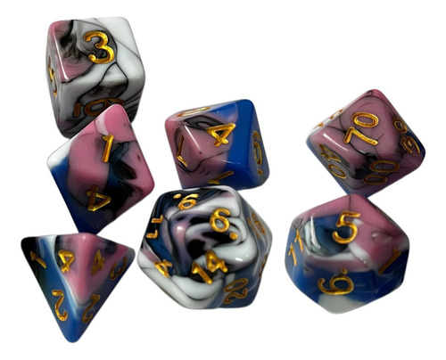 2 Juego De 7 Dados Poliédricos Para Suministros De Fiesta,