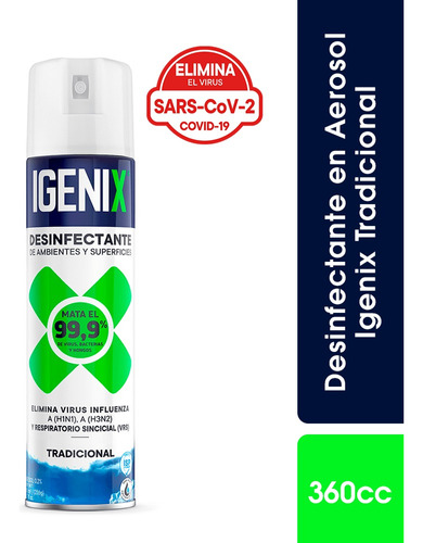 Igenix Desinfectante En Aerosol Tradicional 360cc V/a
