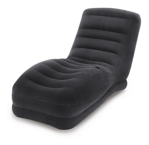 Poltrona Inflável Intex Mega Lounge Chaise Veludo Preta