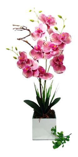 Arranjo Orquídea Artificial 3d Efeito Realista Com Vaso | Parcelamento sem  juros