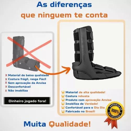 Bota Longa Reforçada Acolchoada Imobilizadora Pós Operatório