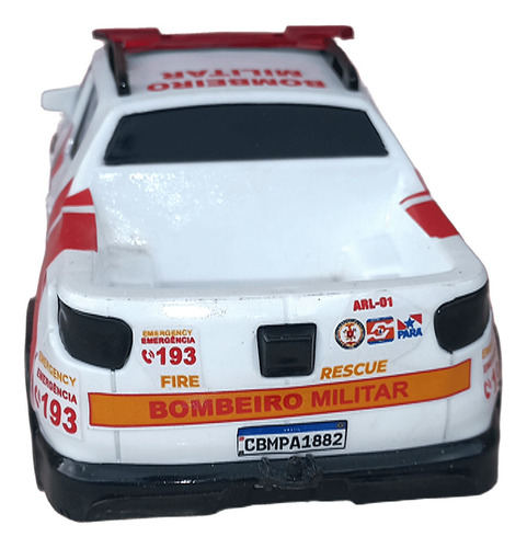 Miniatura Viatura Bombeiros Militar Do Pará (cbmpa) 25cmx9cm Branco