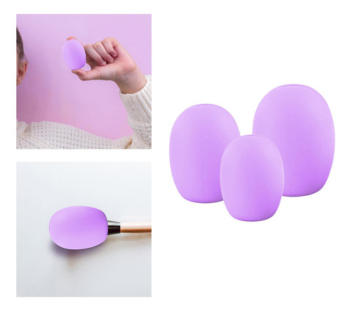 3 Piezas De Funda Protectora De Silicona Para Brochas De