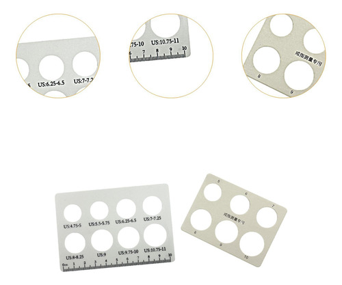 10 Piezas De Tarjetas Medidoras De Tamaño De Anillo,