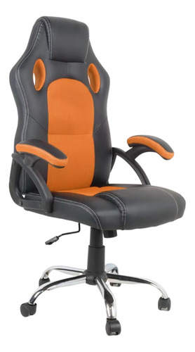 Silla Escritorio Oficina Pc Gamer Metalica Giratoria Naranja