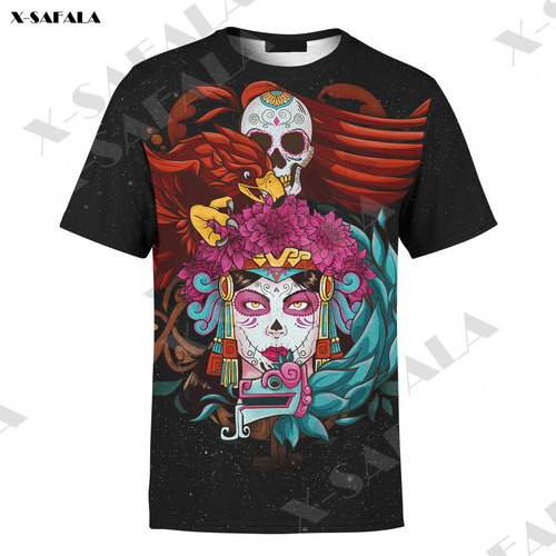 Camiseta Con Estampado 3d De Máscara De Lucha Libre Mexicana