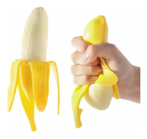 Squishy Sensorial Antiestrés Banana O Plátano Realista