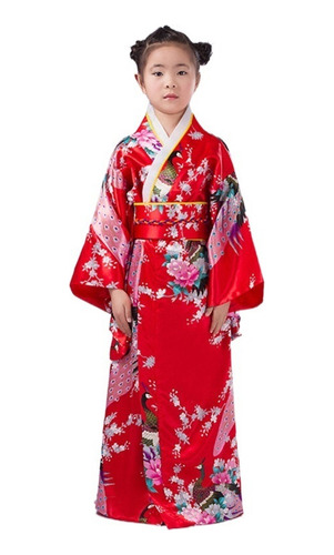 Niños Niñas Ropa Kimono Bata Traje Japonés Manga Larga