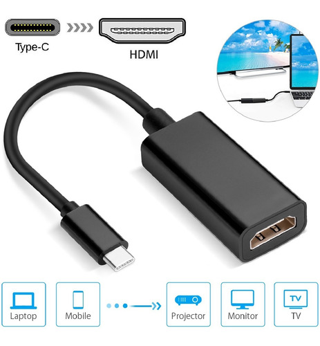 Adaptador Hdmi Para Galaxy Huawei Mate10 P10 P20 Pro Usb 3.1
