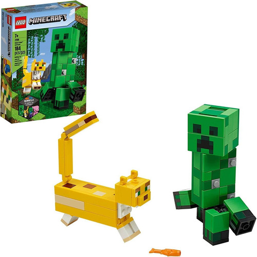 Imagen 1 de 7 de Lego Minecraft Creeper Bigfig And Ocelot(184 Pieces)