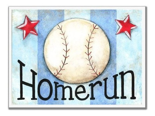 Placa De Pared  Homerun Baseball  Para Habitación Infantil.