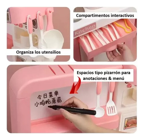 Cocina de juguete Eggy Toys 100T-4 color rosa