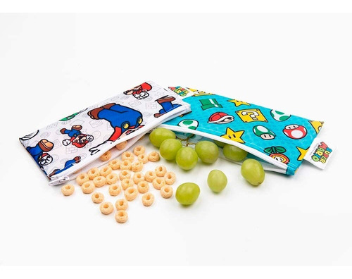 Imagen 3 de 3 de Super Mario Bros Bolsas Chicas Multiusos (blanca Y Azul)