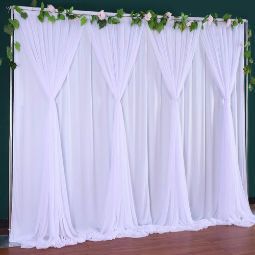 Cortina Telon Fondo Tul Blanco Para Boda Baby Shower Fiesta