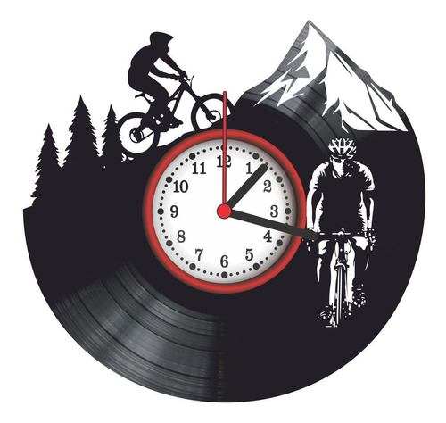 Relógio De Parede Disco Vinil - Mountain Bike, Bicicleta