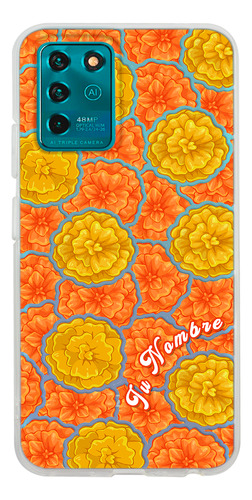 Funda Para Zte Para Mujer Flores Cempasúchil Con Nombre