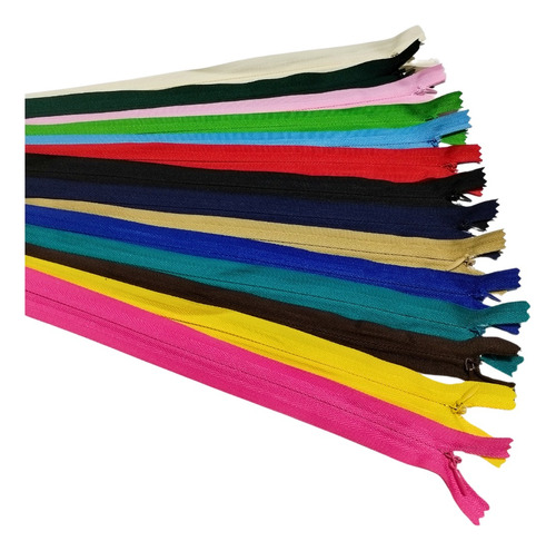 Cierre Invisible Colores Surtidos 40cm Pack X 50