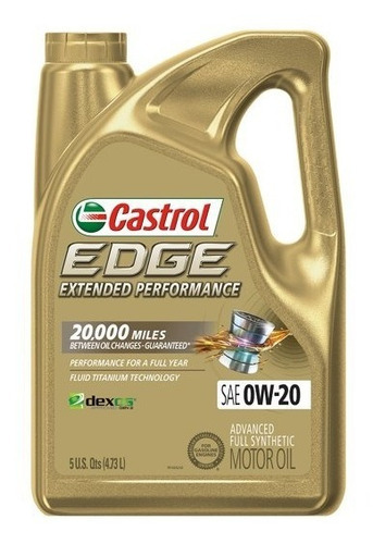 Aceite Castrol Edge 0w20 Extended Sintetico Garrafa 4.73lt