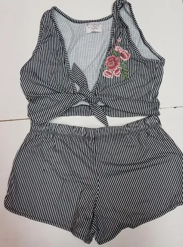 Promo Pijama Top Anudado Lody Short Viscosa Discontinuo Teen