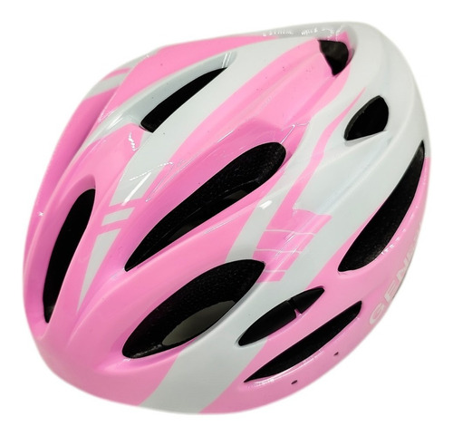 Capacete Genesi Rosa E Branco Ciclismo Bike Bicicleta Patins