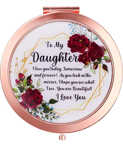 To My Daughter Espejo Compacto De Oro Rosa, Regalos De Hija 