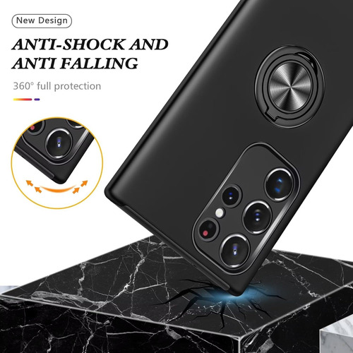 Funda Uso Rudo Anillo Carcasa Para Galaxy S23 Ultra+mica Negro Samsung Galaxy S23 Ultra