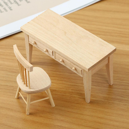 1:12 Juego De Silla De Mesa De Muebles De Casa De Muñecas